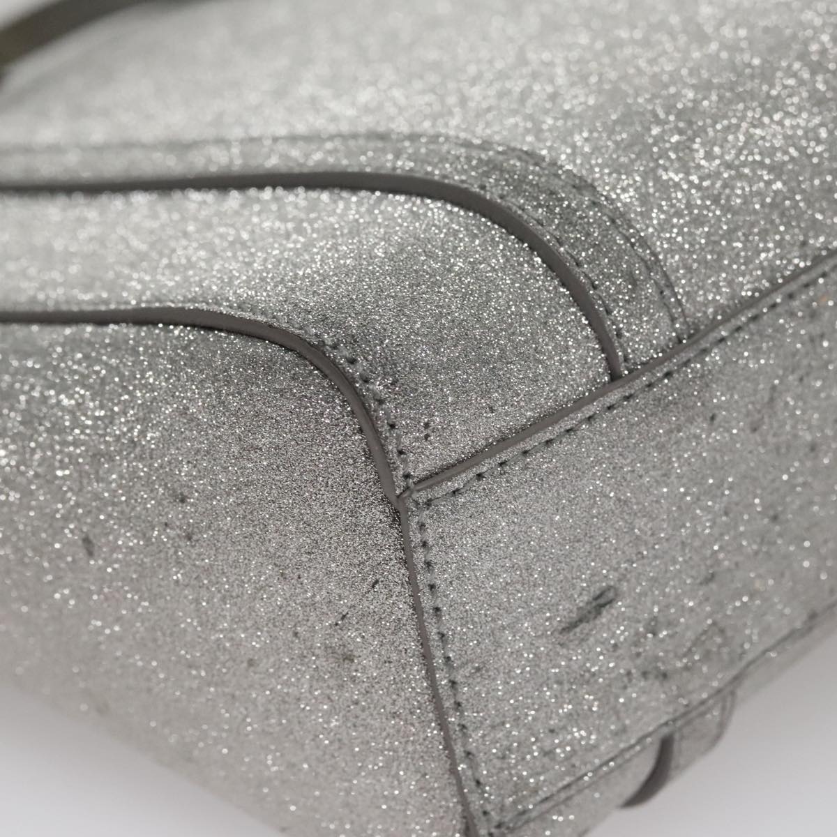 BALENCIAGA Everyday XXS Hand Bag Leather 2way Silver Auth bs21056