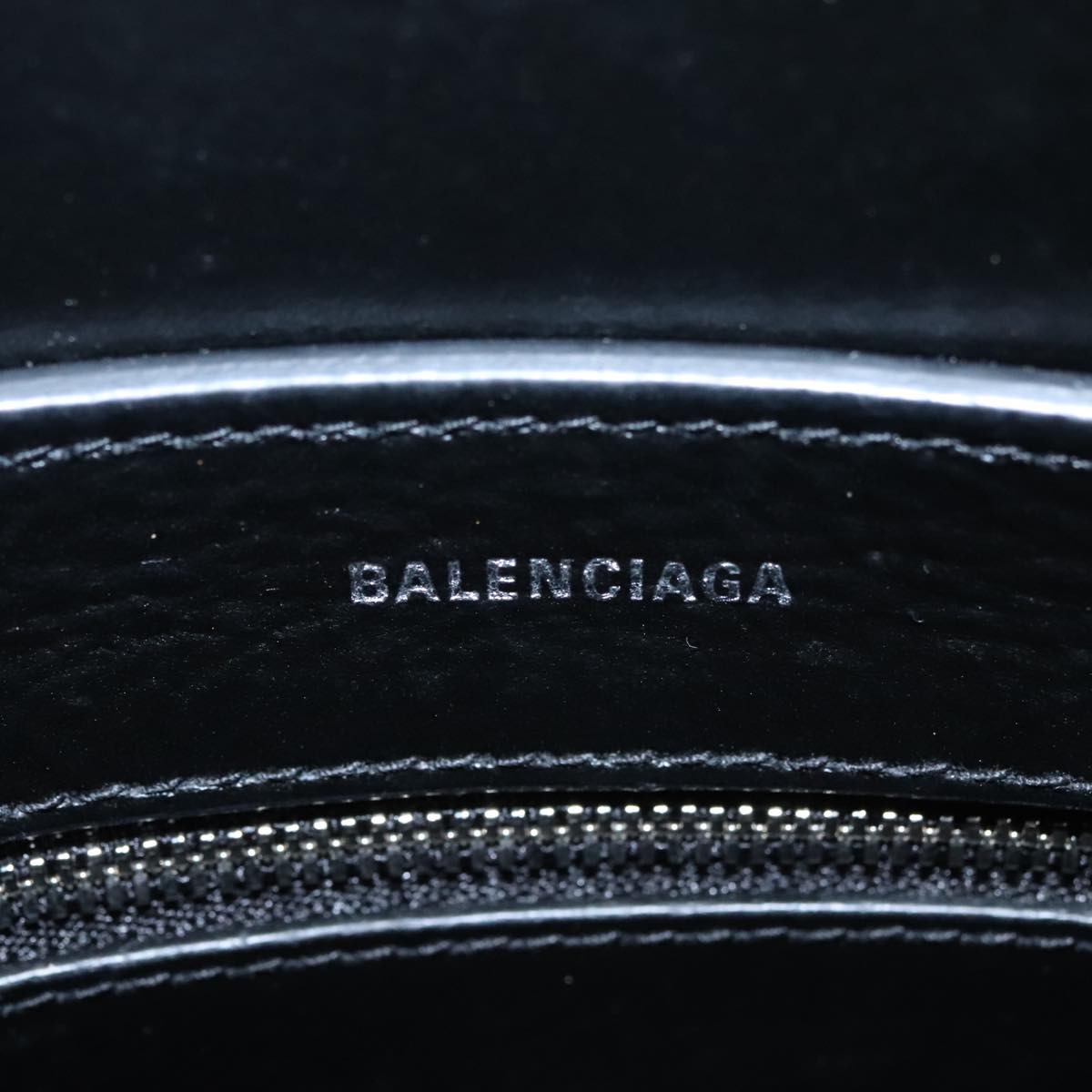 BALENCIAGA Everyday XXS Hand Bag Leather 2way Silver Auth bs21056