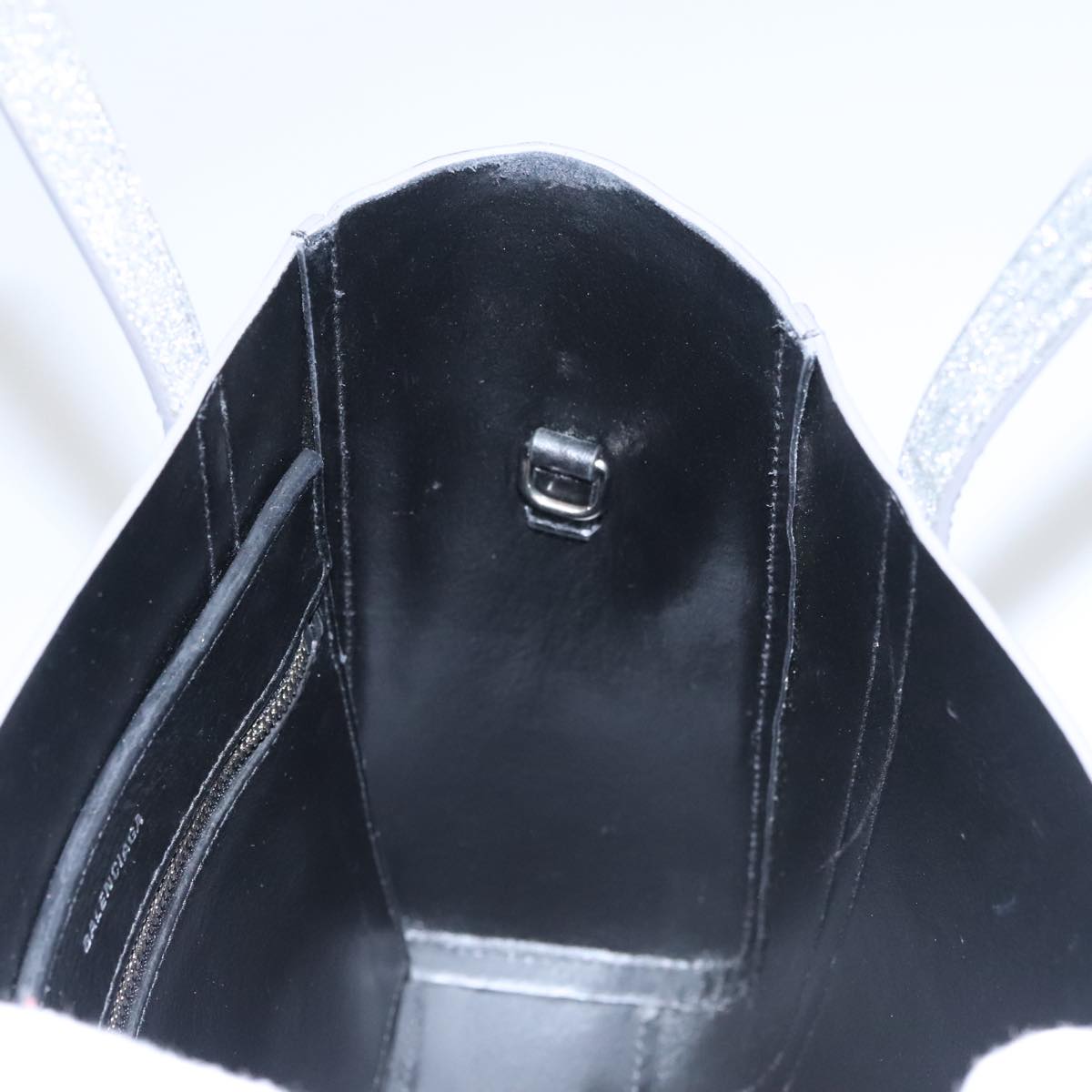 BALENCIAGA Everyday XXS Hand Bag Leather 2way Silver Auth bs21056