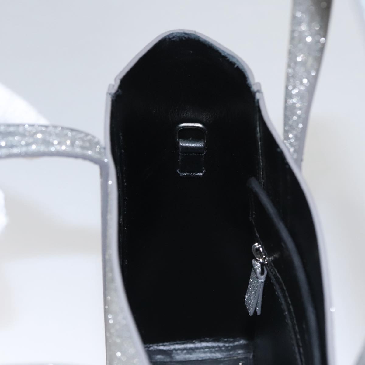 BALENCIAGA Everyday XXS Hand Bag Leather 2way Silver Auth bs21056