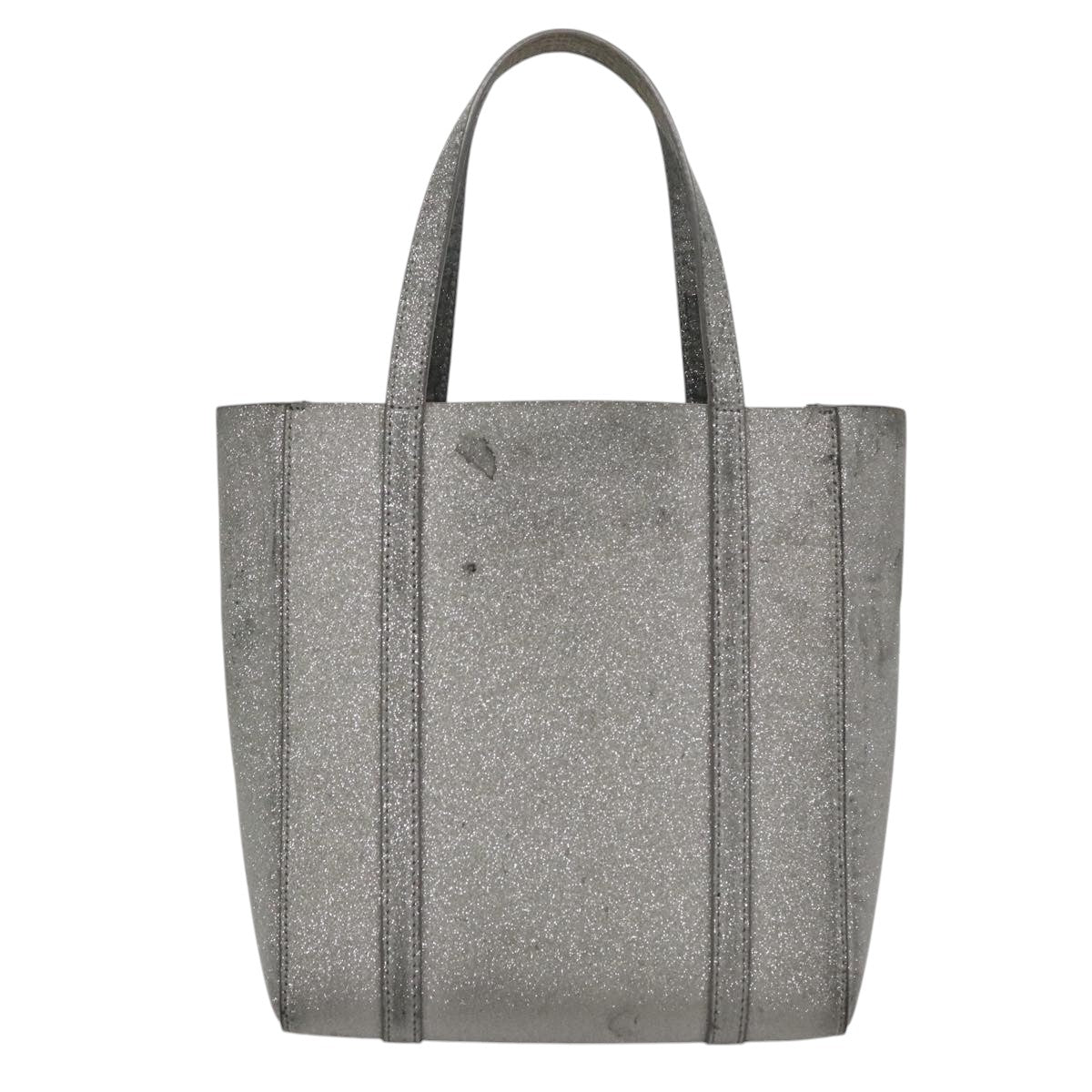 BALENCIAGA Everyday XXS Hand Bag Leather 2way Silver Auth bs21056