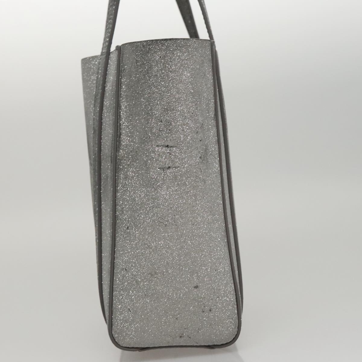 BALENCIAGA Everyday XXS Hand Bag Leather 2way Silver Auth bs21056