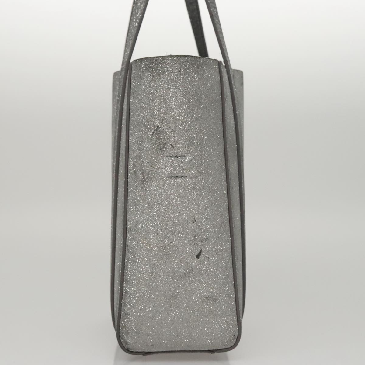 BALENCIAGA Everyday XXS Hand Bag Leather 2way Silver Auth bs21056