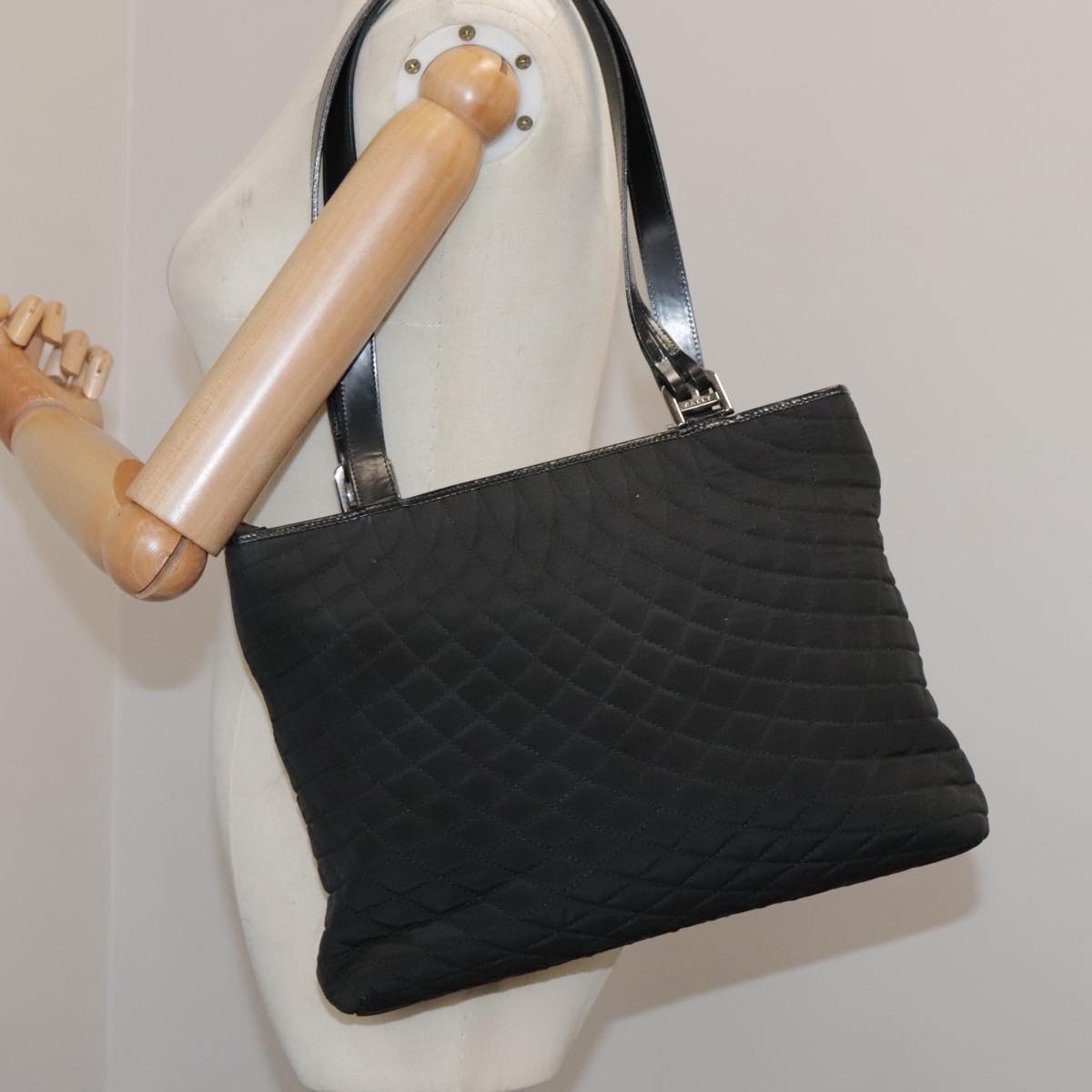 BALLY Tote Bag Nylon Black Auth bs21059