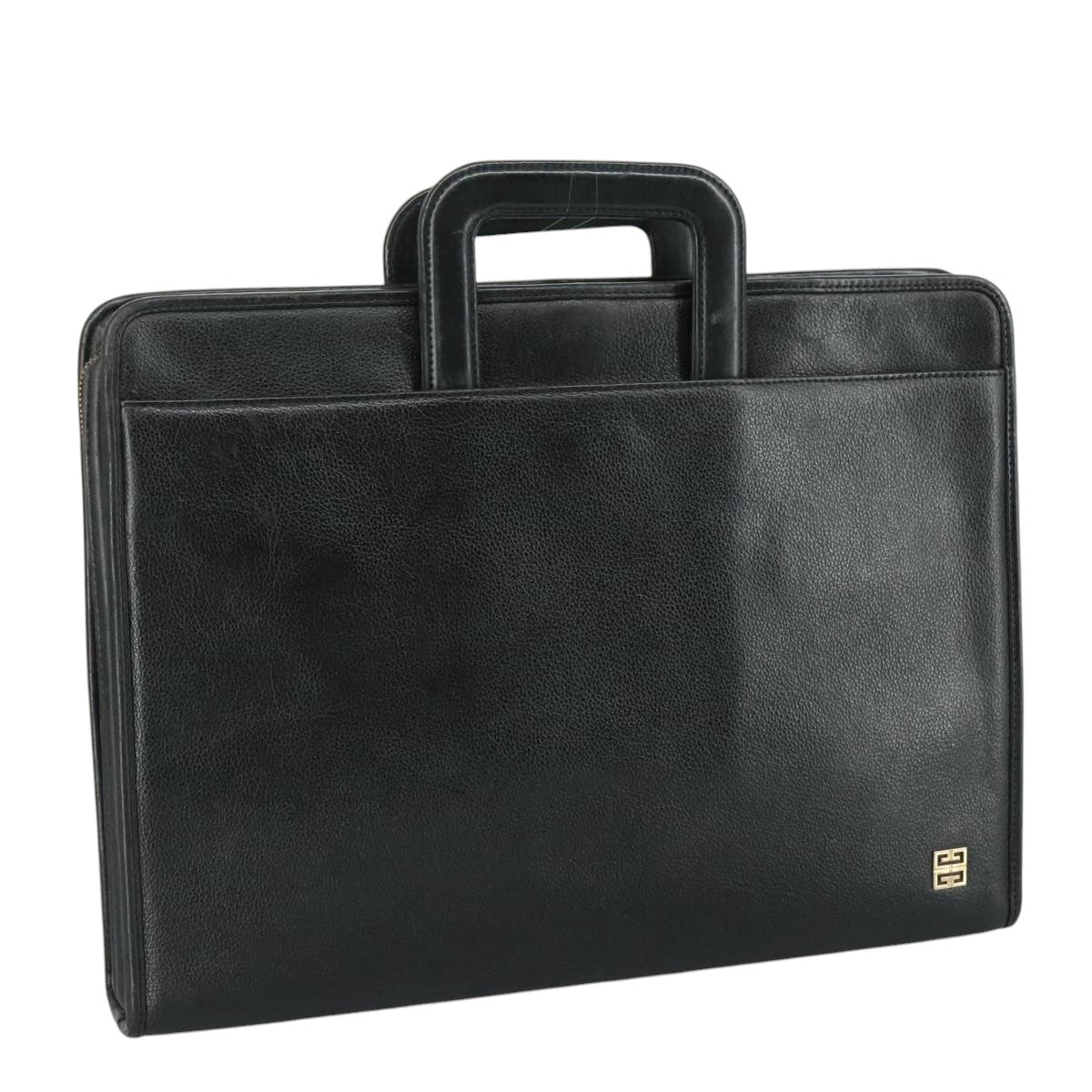 GIVENCHY Hand Bag Leather Black Auth bs21067