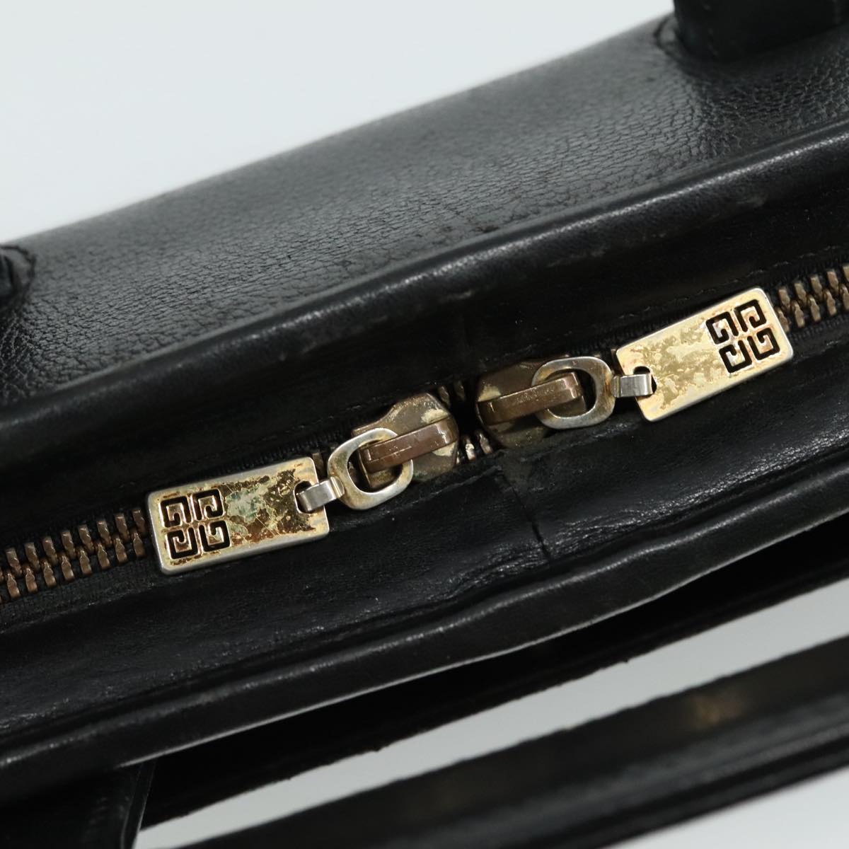 GIVENCHY Hand Bag Leather Black Auth bs21067