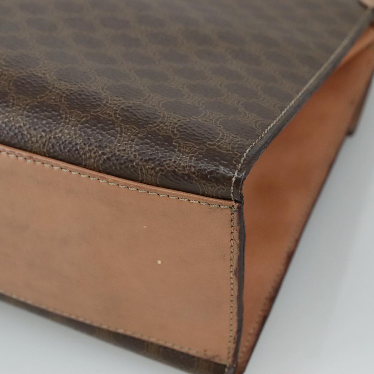 CELINE Macadam Canvas Hand Bag PVC Leather 2way Brown Auth bs21088