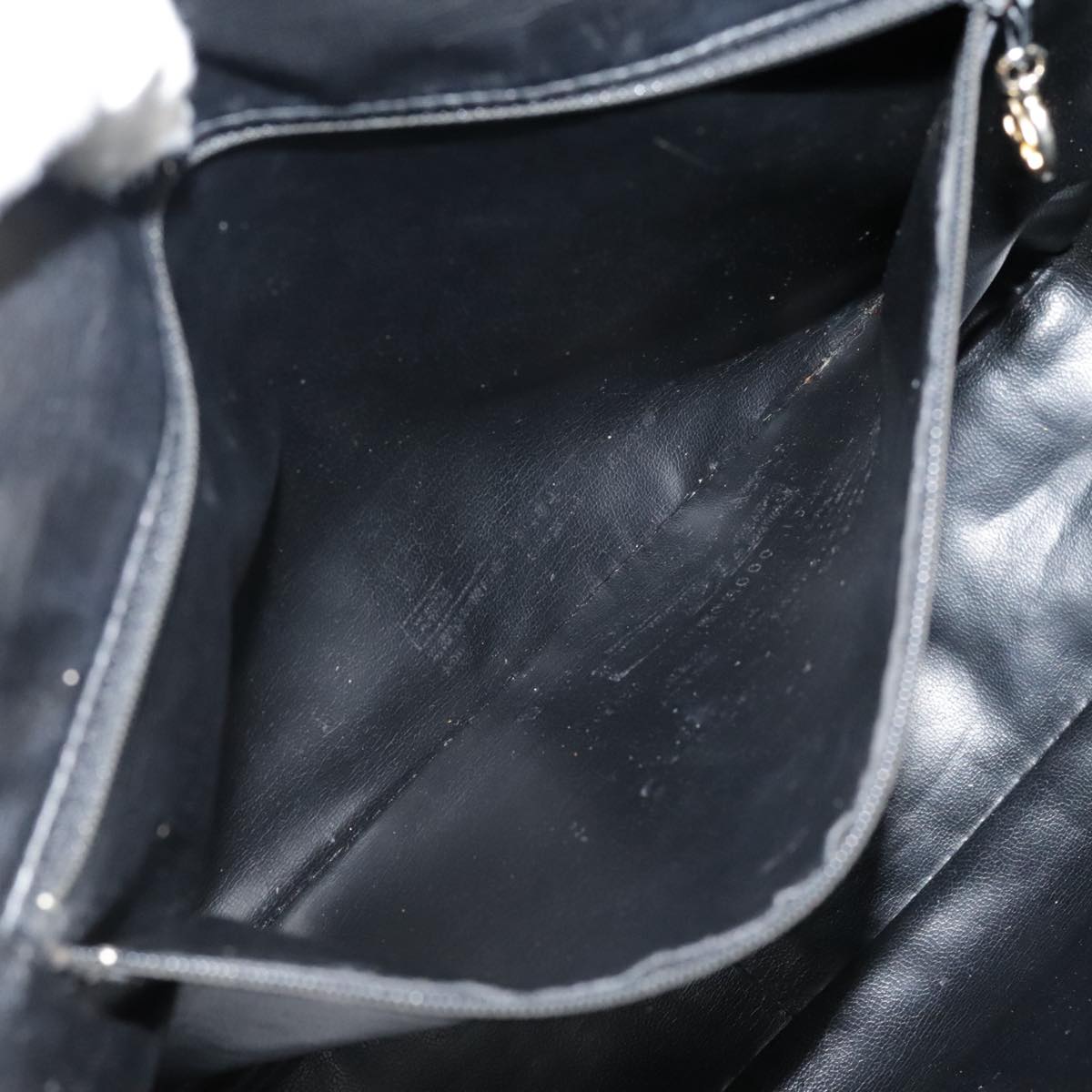 CHANEL V Stitch Hand Bag Leather Black CC Auth bs21163