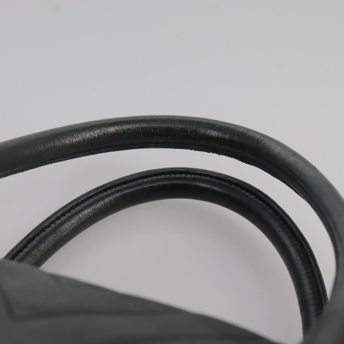 CHANEL V Stitch Hand Bag Leather Black CC Auth bs21163