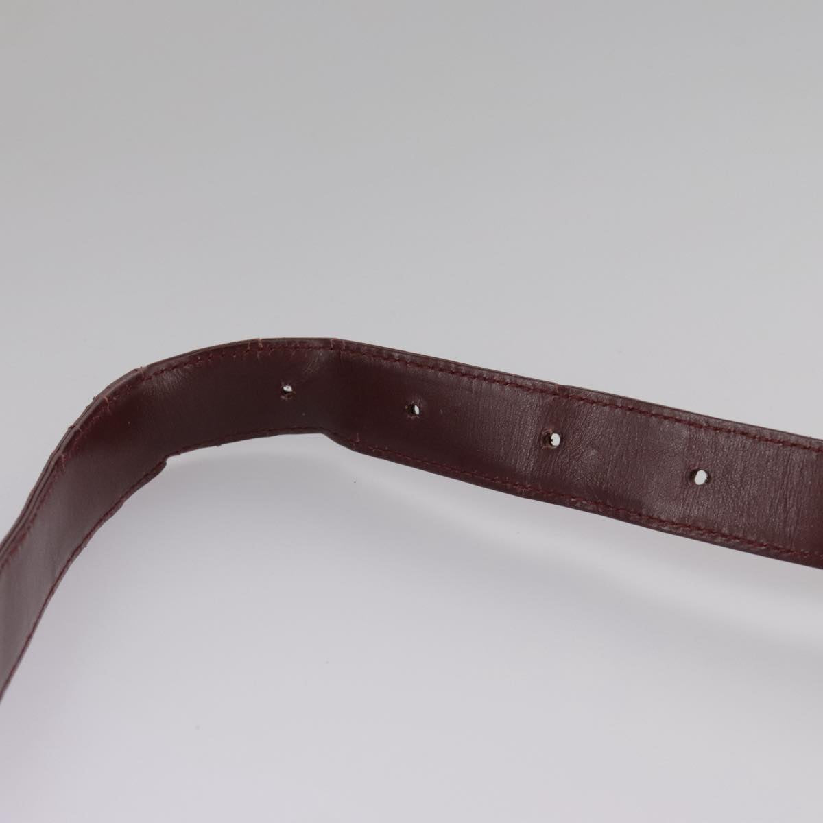 CARTIER Shoulder Bag Leather Red Auth bs21170