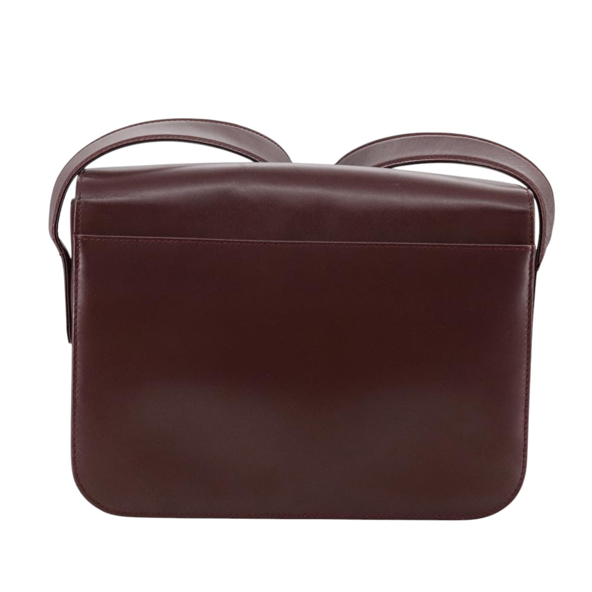 CARTIER Shoulder Bag Leather Red Auth bs21170