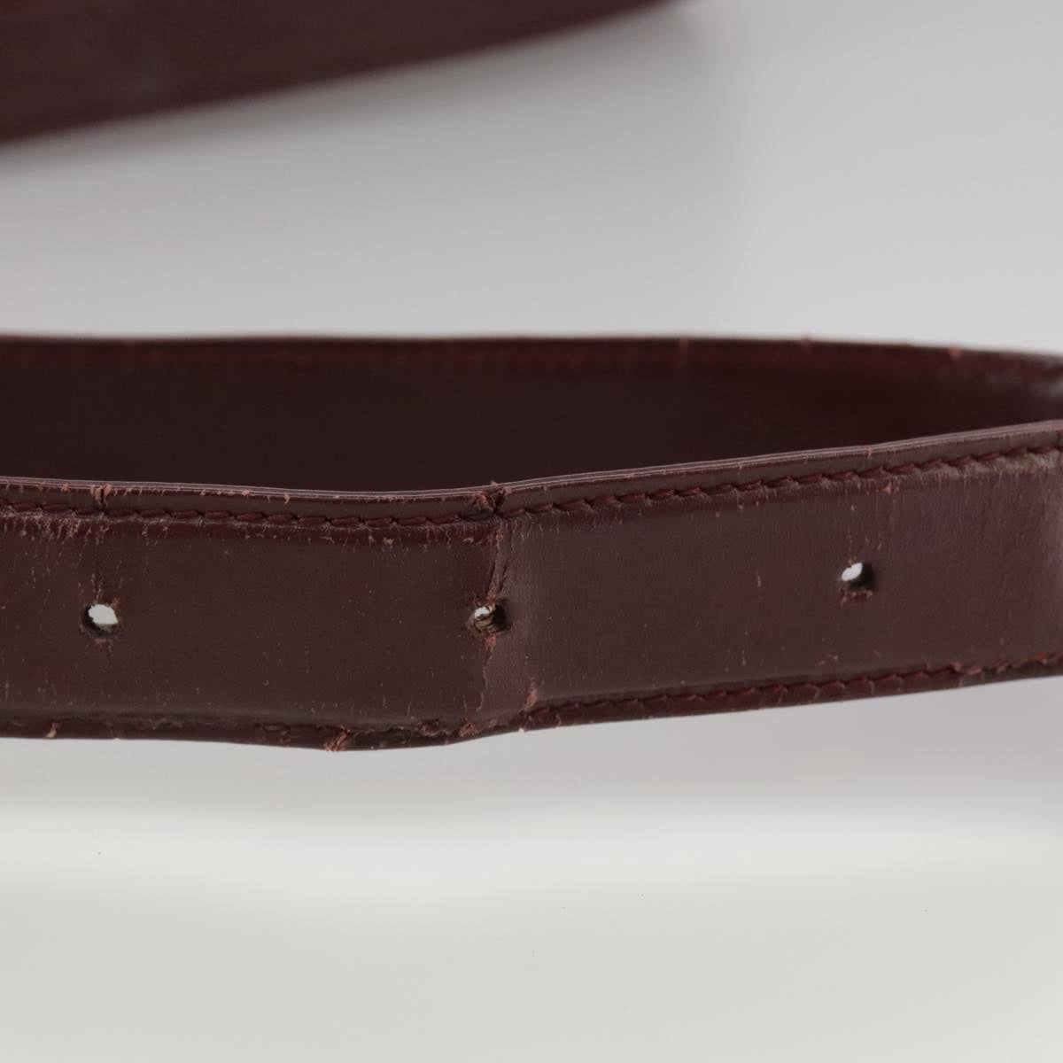 CARTIER Shoulder Bag Leather Red Auth bs21170