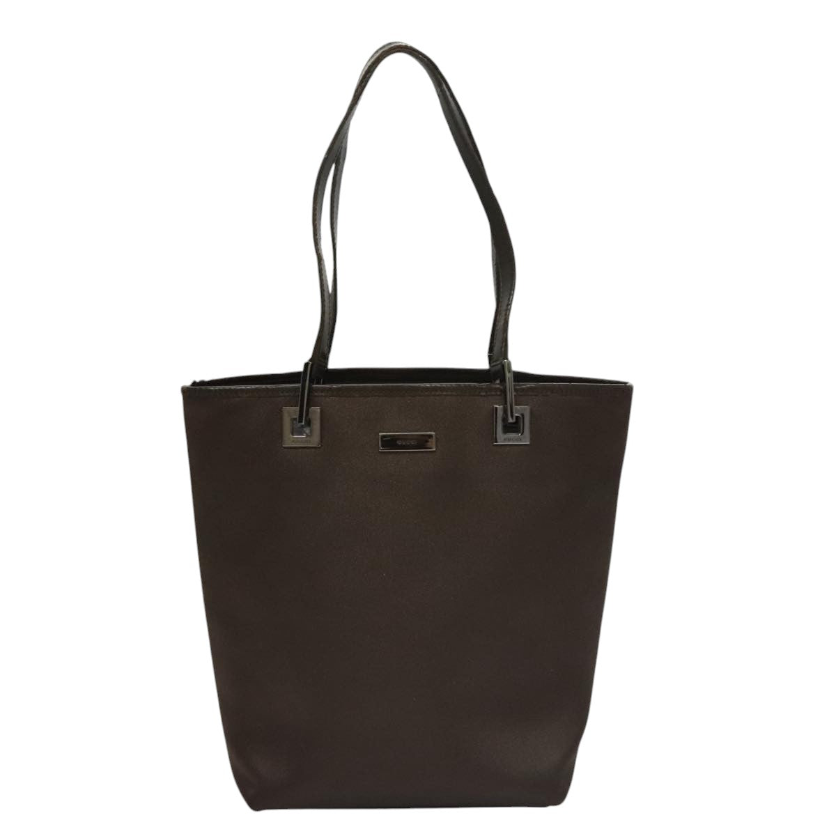 GUCCI Tote Bag Satin Brown 002 1099 Auth bs21178