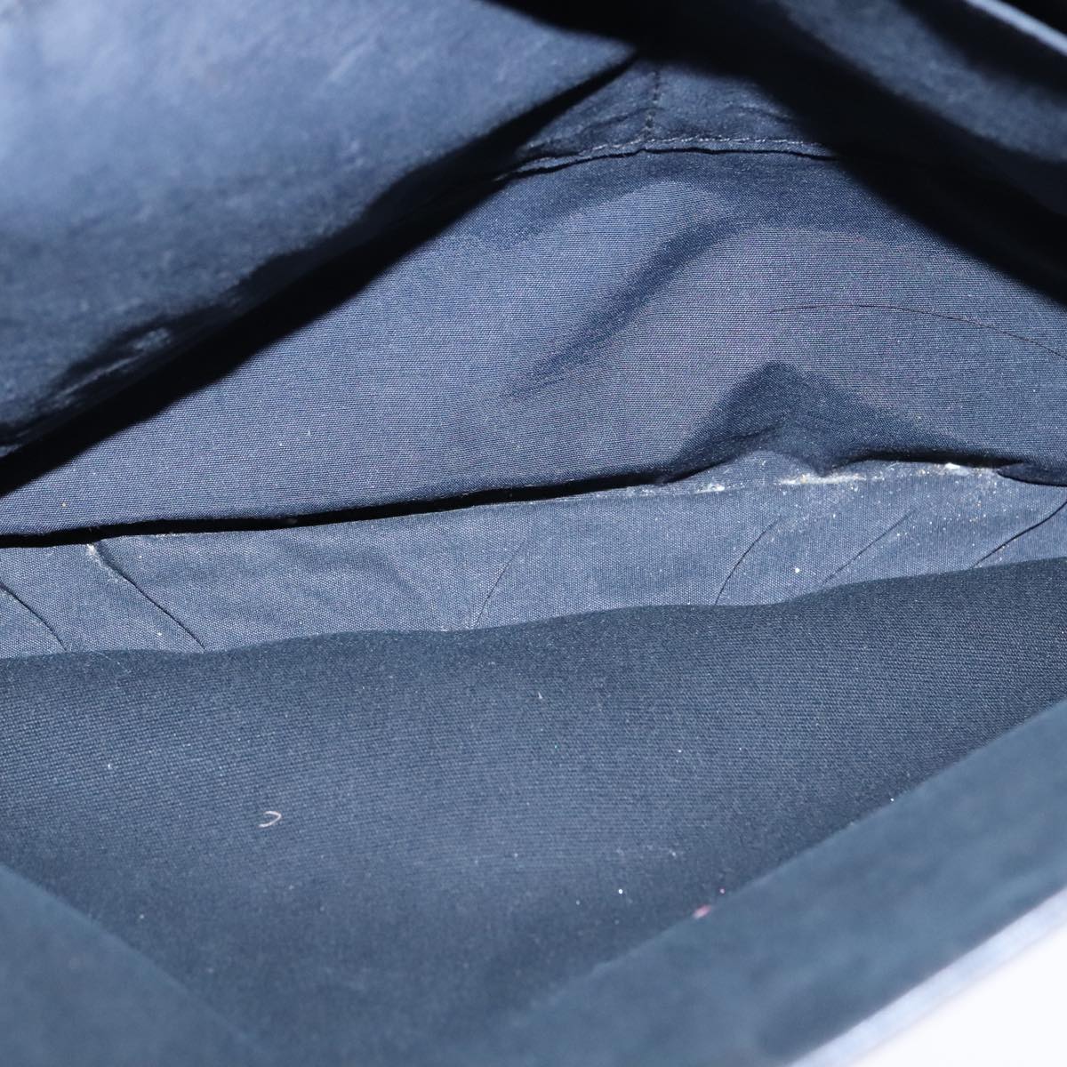 HERMES Buenaventura Shoulder Bag Canvas Black Auth bs21202