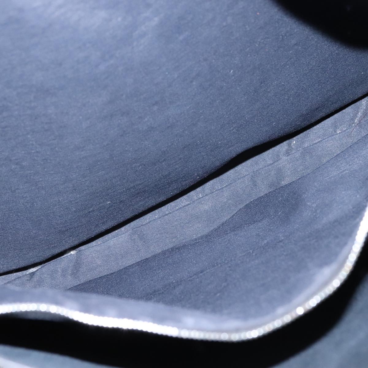 HERMES Buenaventura Shoulder Bag Canvas Black Auth bs21202