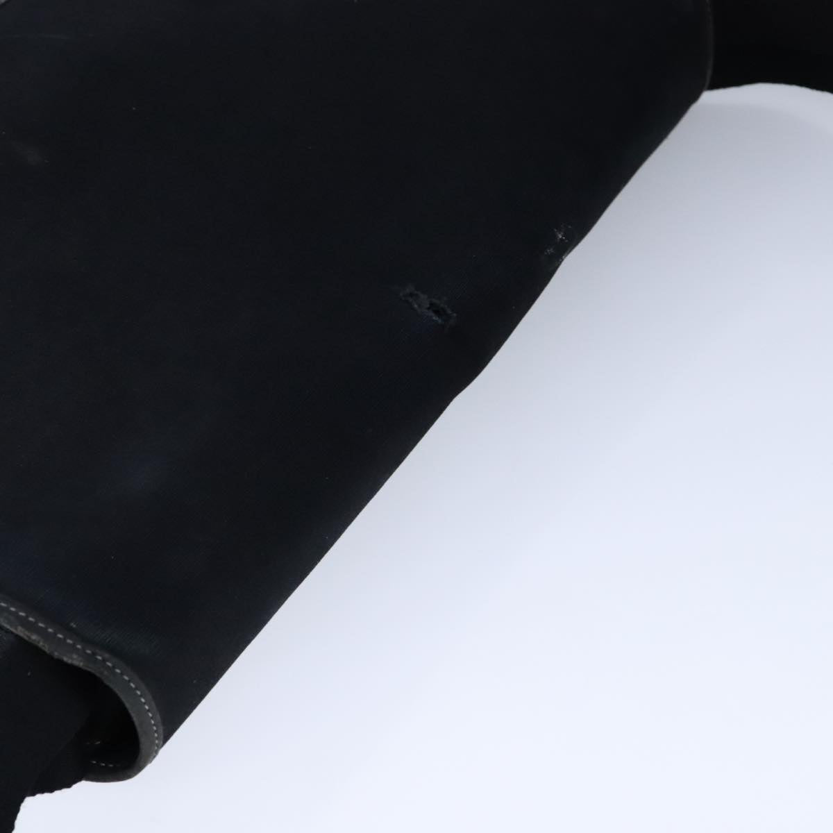 HERMES Buenaventura Shoulder Bag Canvas Black Auth bs21202