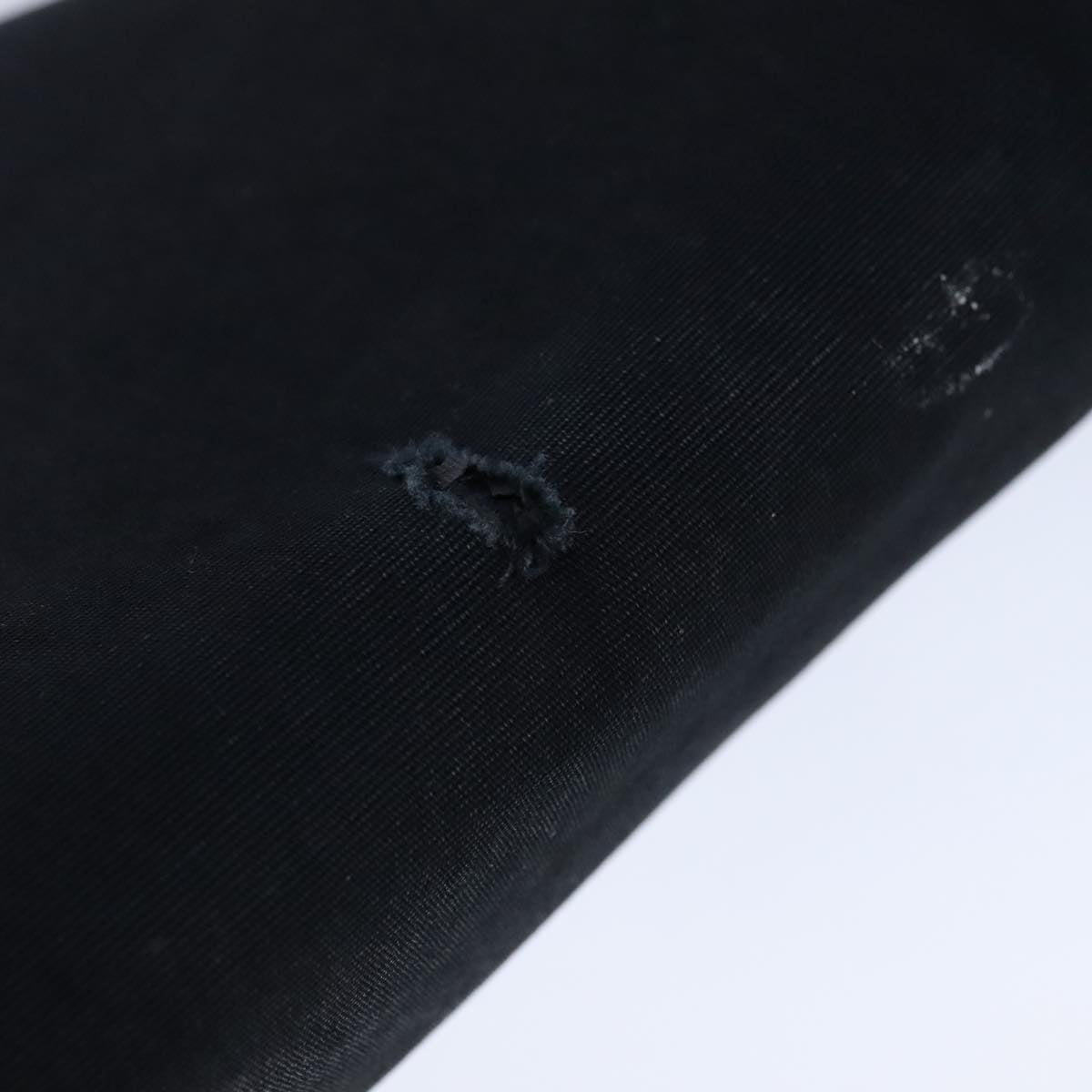 HERMES Buenaventura Shoulder Bag Canvas Black Auth bs21202