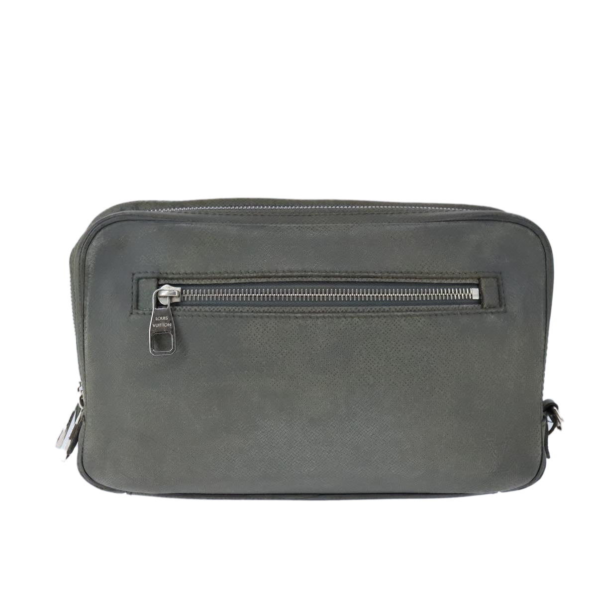 LOUIS VUITTON Taiga Neopavel Clutch Bag Gray Gracie M32684 LV Auth bs21264