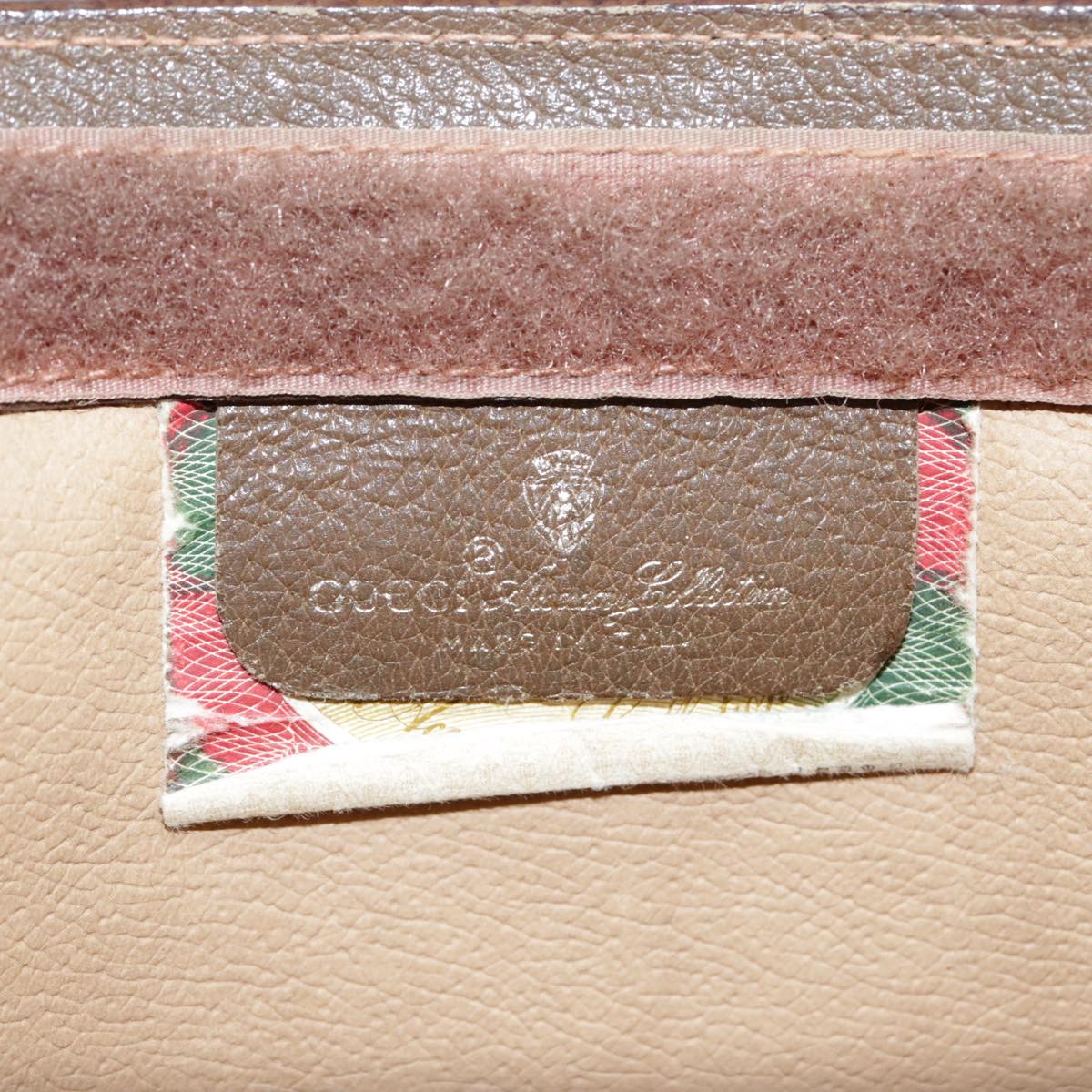 GUCCI GG Supreme Web Sherry Line Clutch Bag PVC Beige Red 89 01 032 Auth bs21276