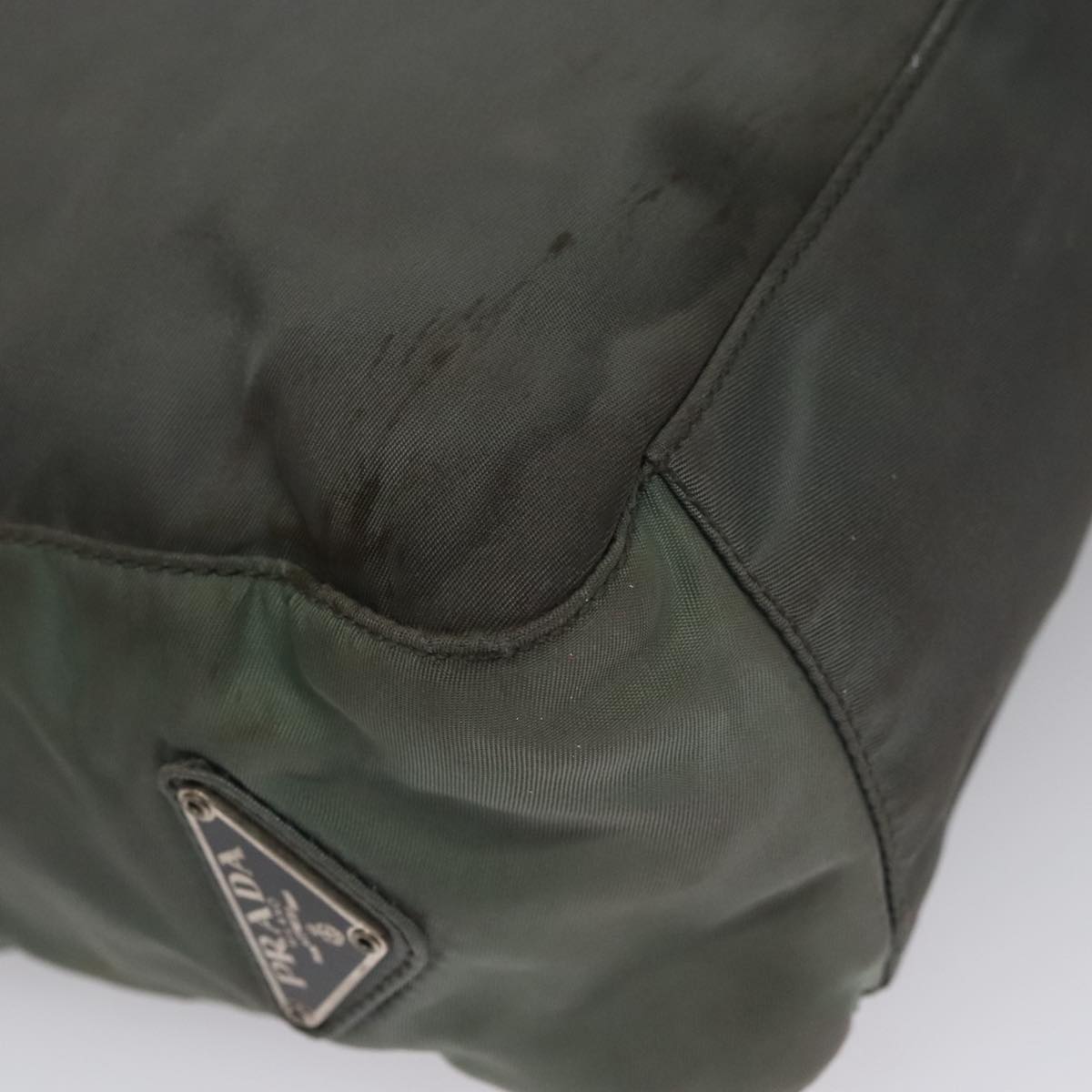 PRADA Tote Bag Nylon Gray Auth bs21296