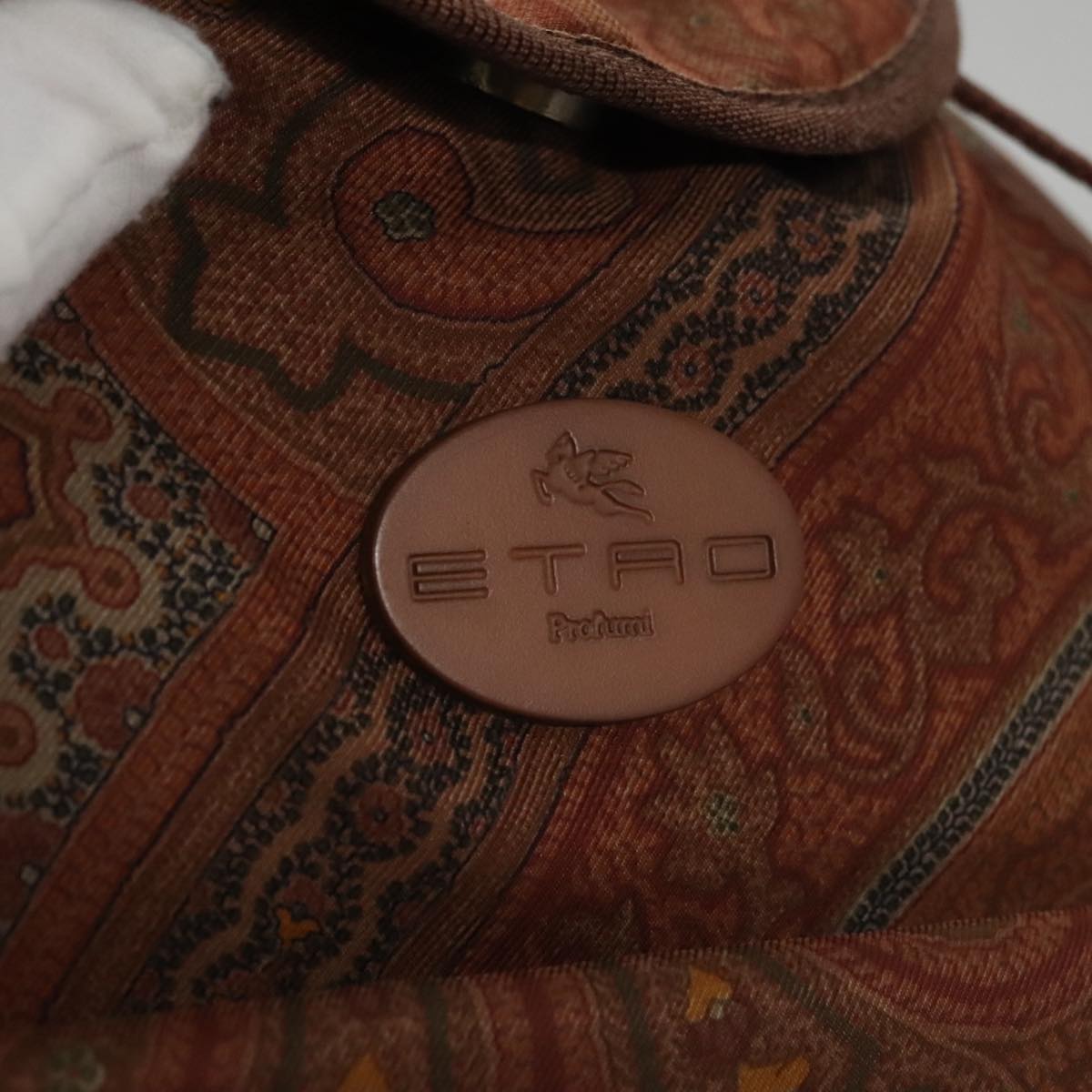 ETRO Paisley Backpack Nylon Brown Gold Auth bs21317