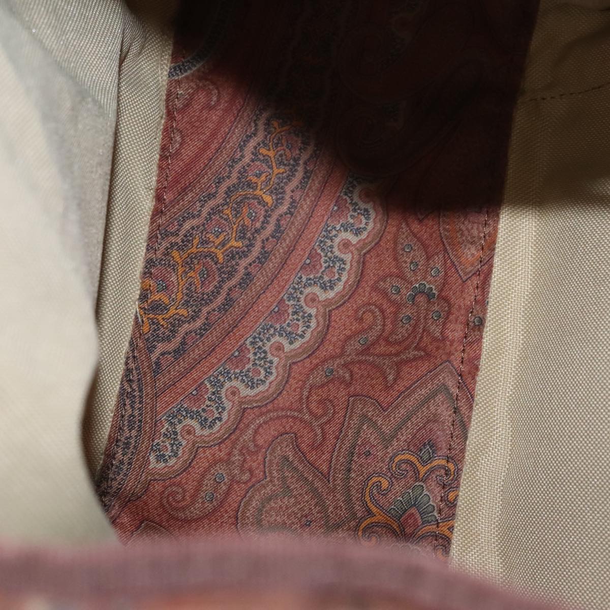 ETRO Paisley Backpack Nylon Brown Gold Auth bs21317