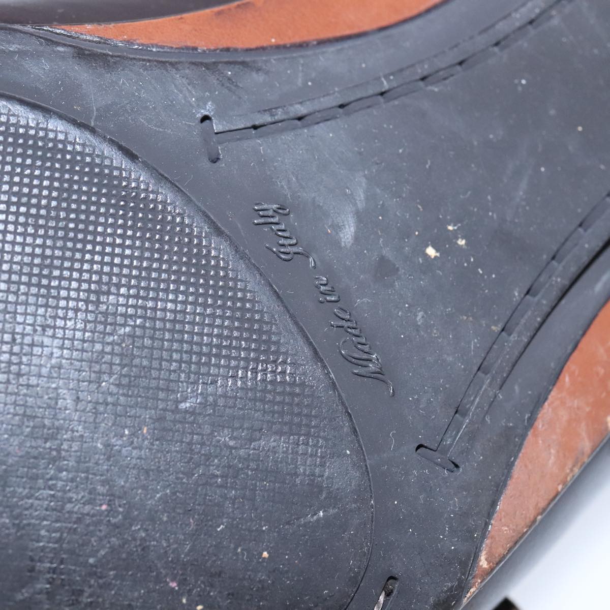 LOUIS VUITTON Driving Shoes Leather 6 1/2 Dark Brown LV Auth bs21343