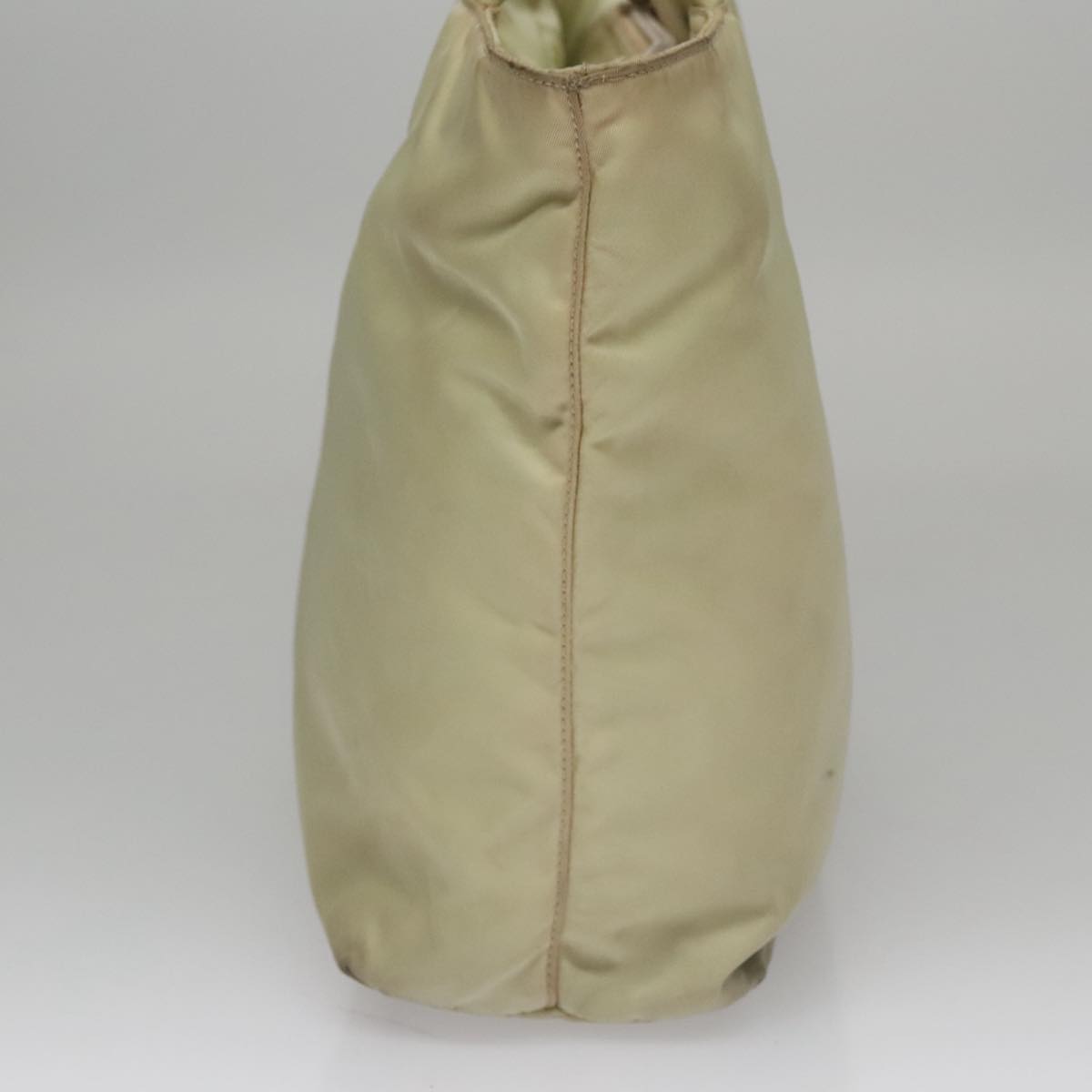 PRADA Hand Bag Nylon Beige Auth bs21346