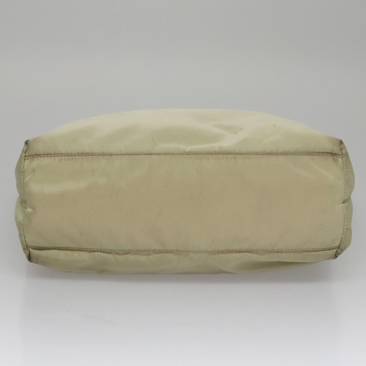 PRADA Hand Bag Nylon Beige Auth bs21346