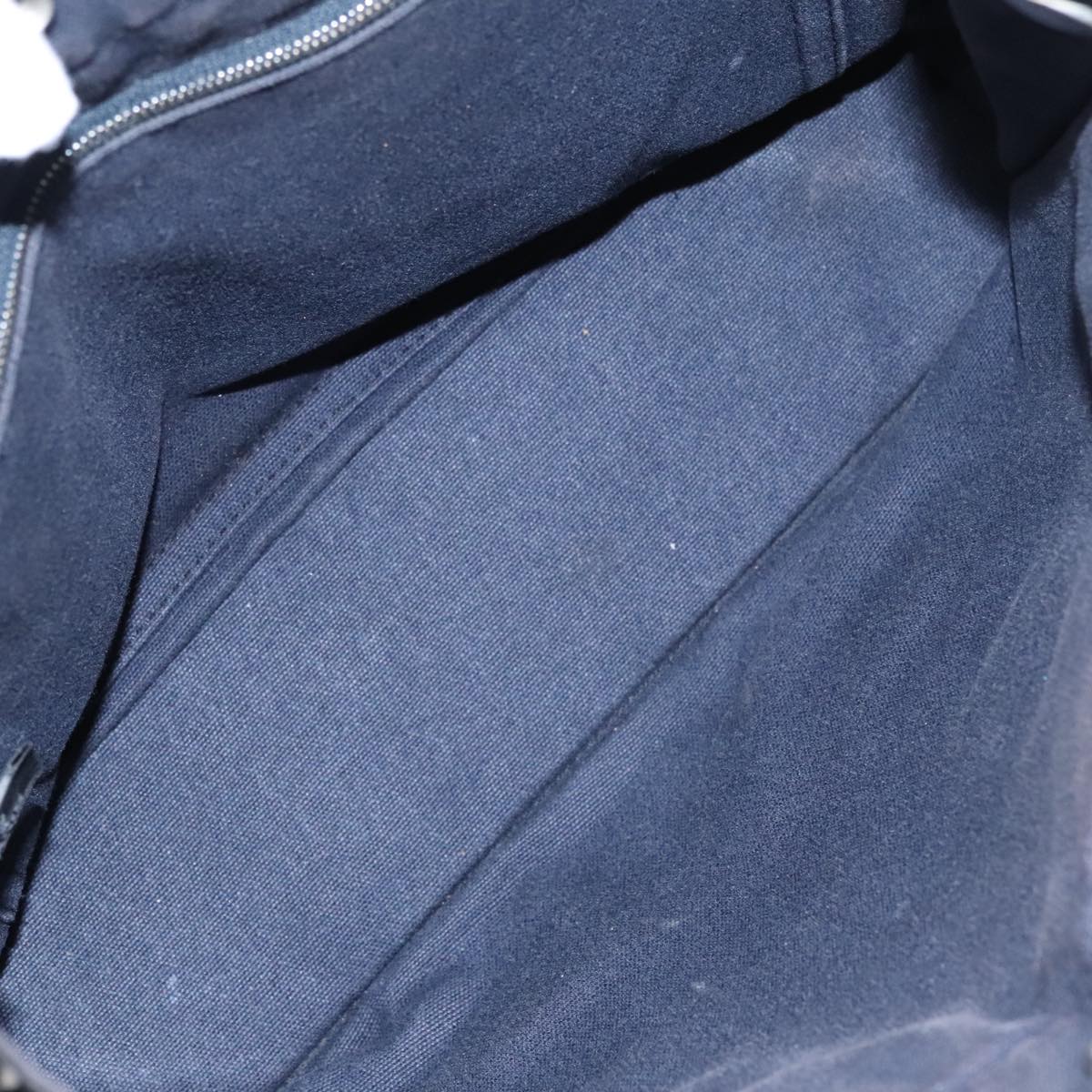HERMES Fourre Tout PM Tote Bag Canvas Black Navy Auth bs21354