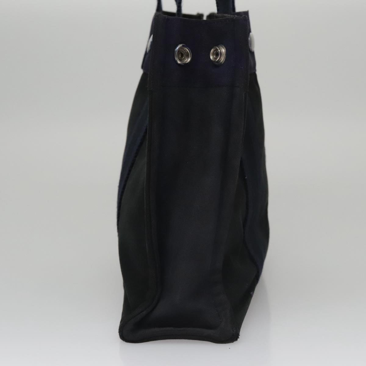 HERMES Fourre Tout PM Tote Bag Canvas Black Navy Auth bs21354