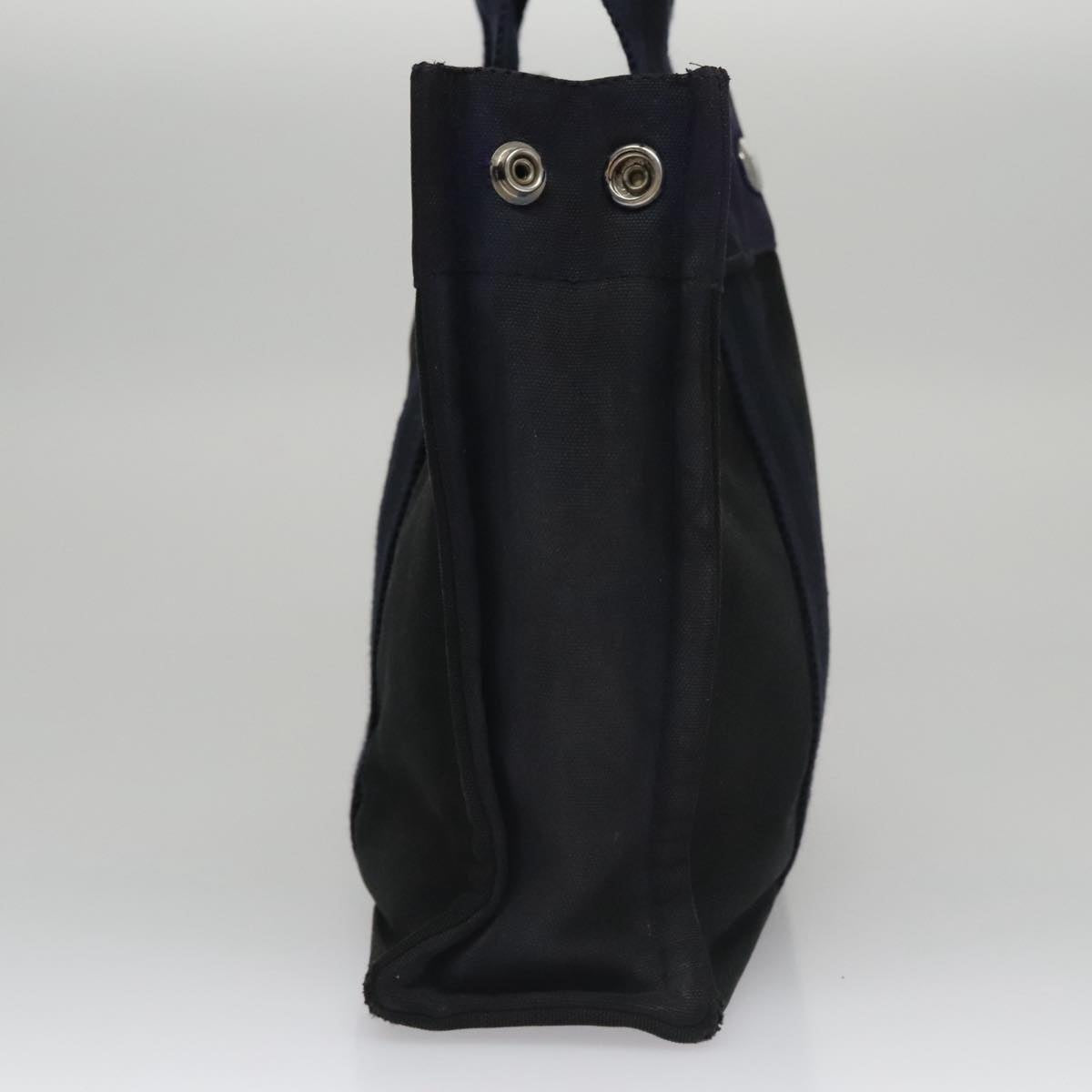HERMES Fourre Tout PM Tote Bag Canvas Black Navy Auth bs21354