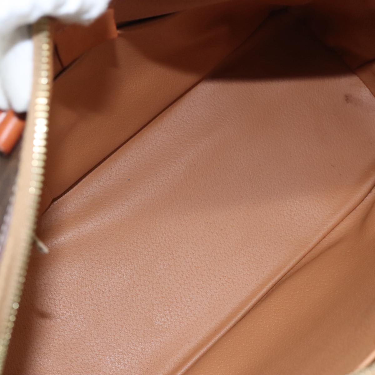 CELINE Macadam Canvas Hand Bag PVC Leather Brown Gold Auth bs21413