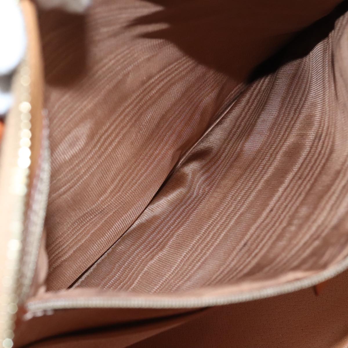 CELINE Macadam Canvas Hand Bag PVC Leather Brown Gold Auth bs21413