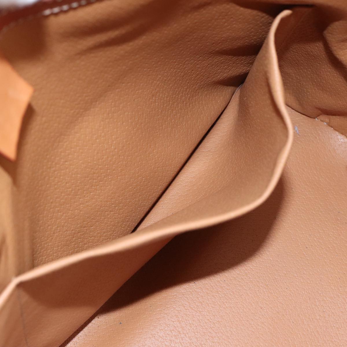 CELINE Macadam Canvas Hand Bag PVC Leather Brown Gold Auth bs21413