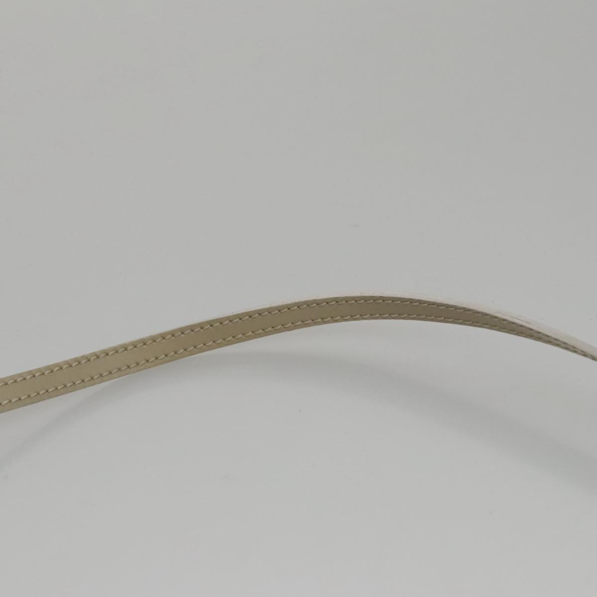 Christian Dior Shoulder Bag Patent leather Beige Silver Auth bs21422