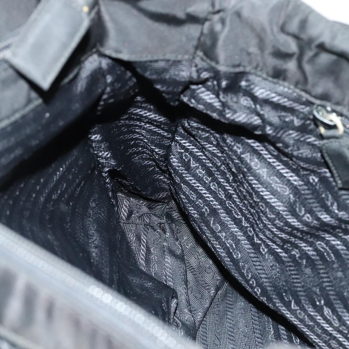 PRADA Tote Bag Nylon Black Auth bs21457