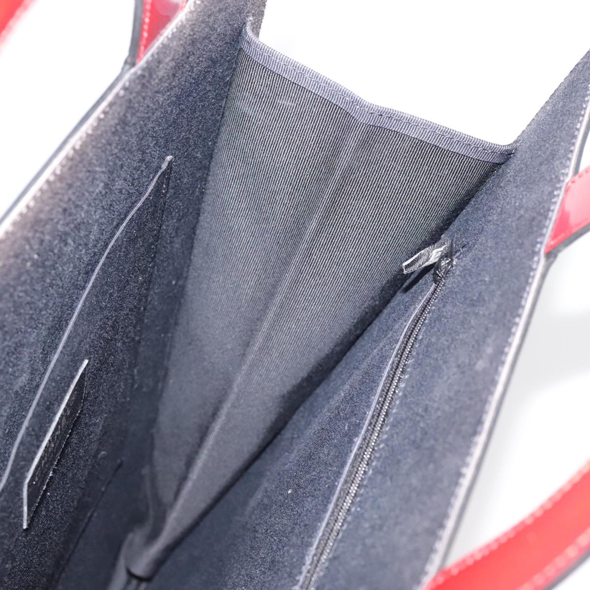 CHANEL Mademoiselle Choco Bar line Tote Bag Leather Red CC Auth bs21462