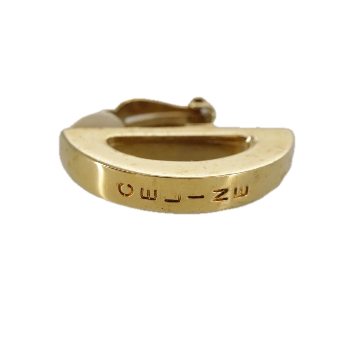 CELINE Earring metal Gold Auth bs21524