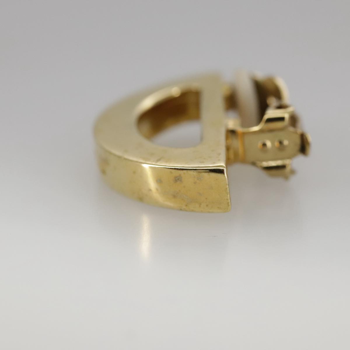 CELINE Earring metal Gold Auth bs21524