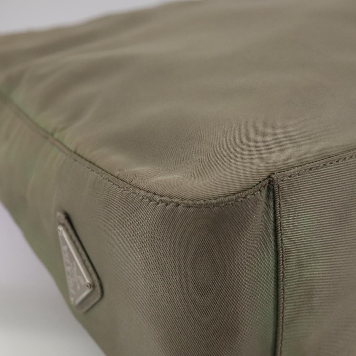 PRADA Shoulder Bag Nylon Khaki Auth bs21541