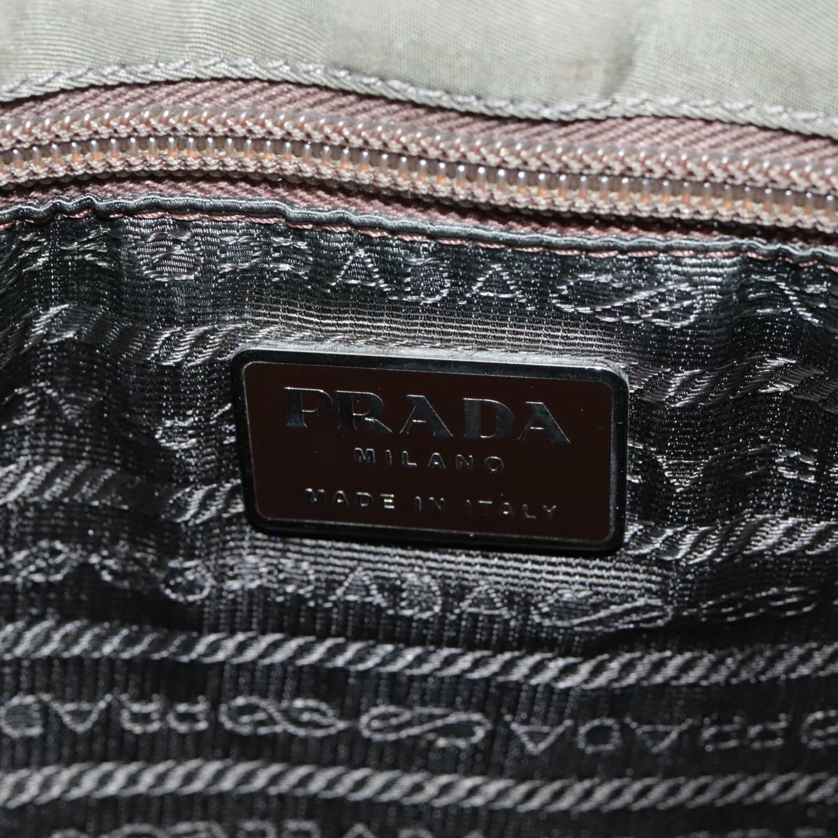 PRADA Shoulder Bag Nylon Khaki Auth bs21541