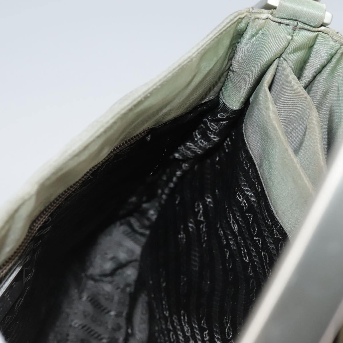 PRADA Shoulder Bag Nylon Khaki Auth bs21541