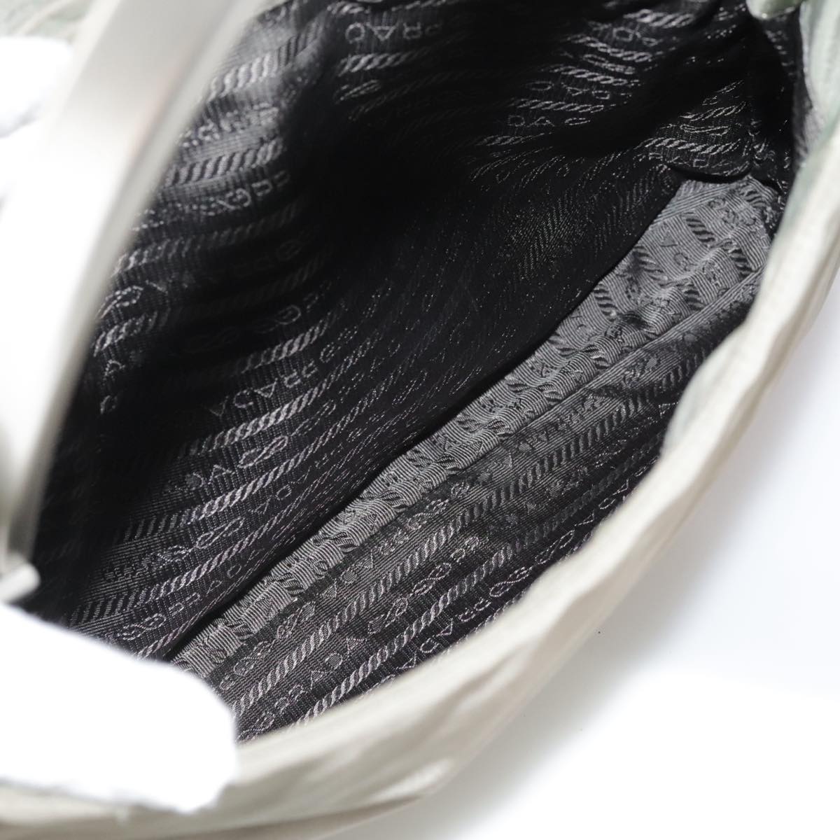 PRADA Shoulder Bag Nylon Khaki Auth bs21541