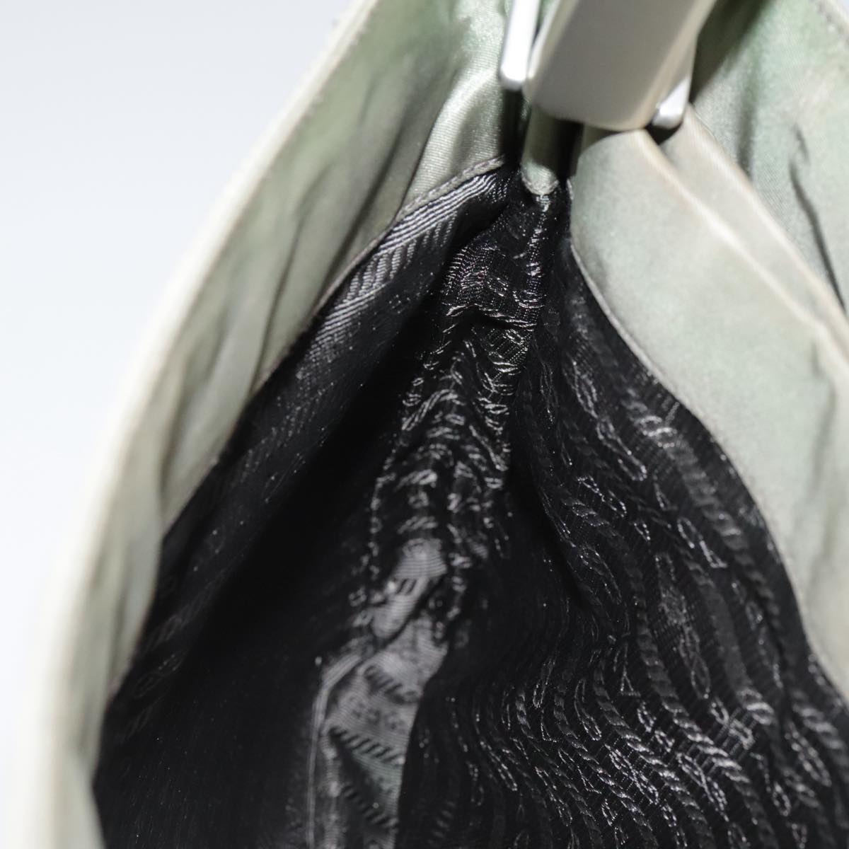 PRADA Shoulder Bag Nylon Khaki Auth bs21541