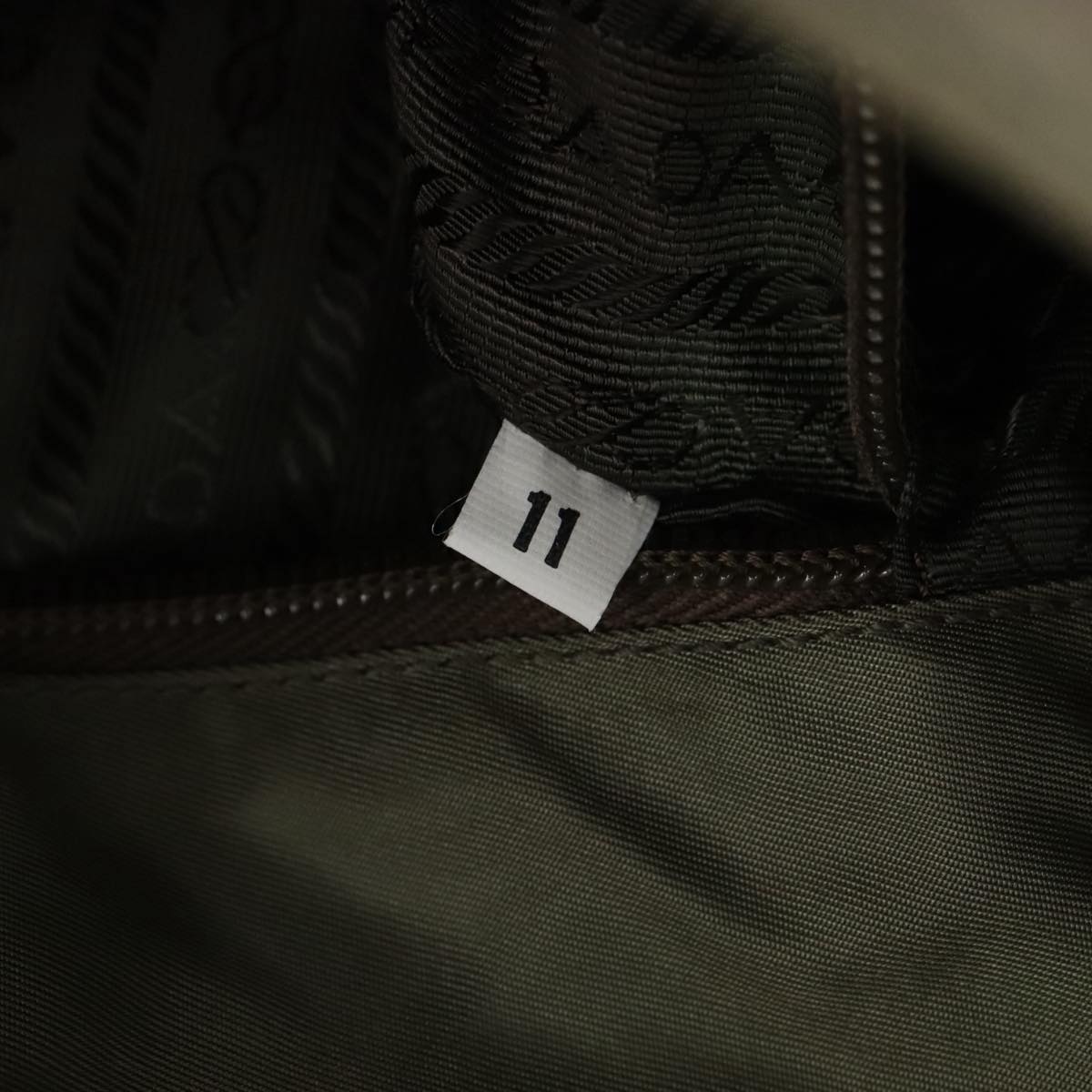 PRADA Shoulder Bag Nylon Khaki Auth bs21541