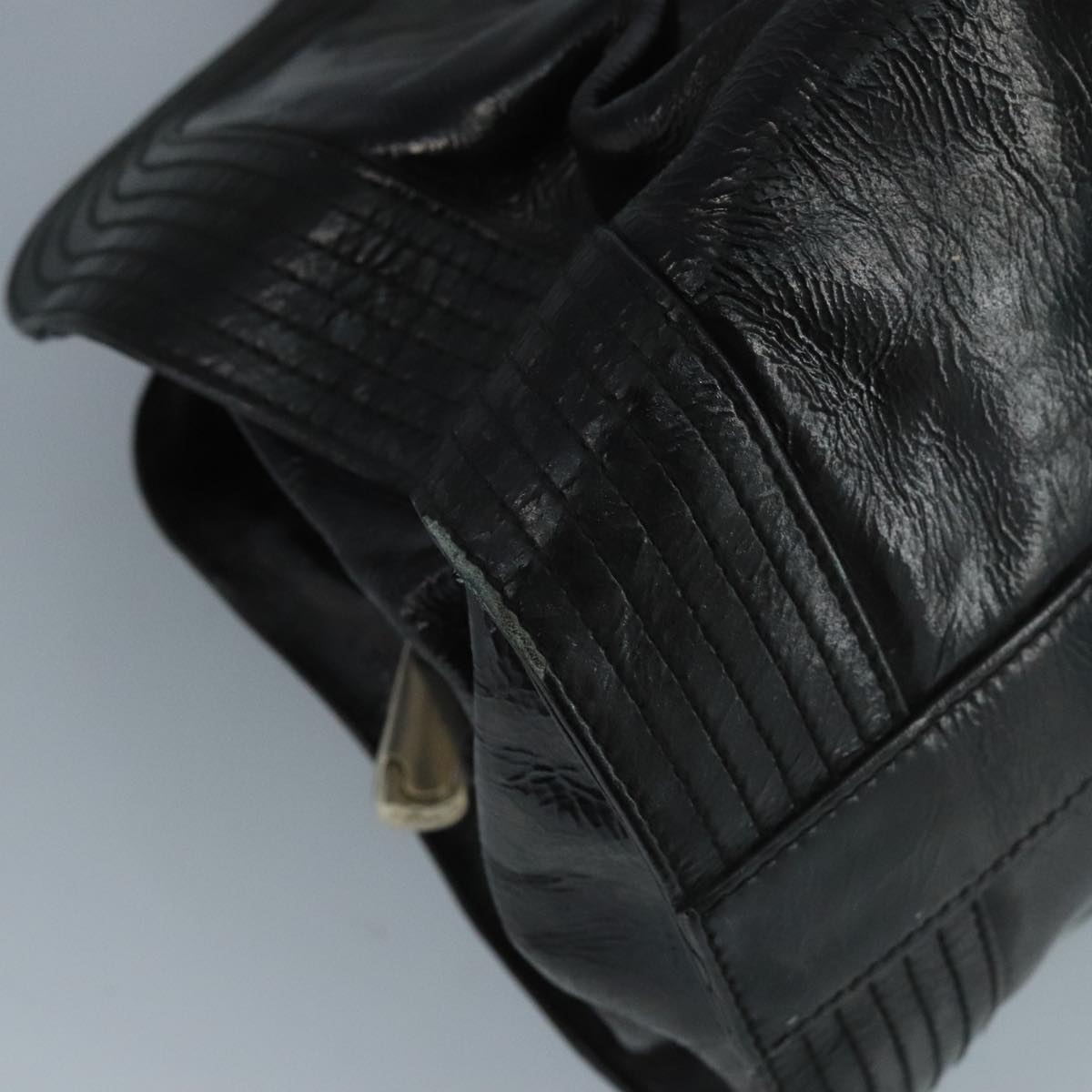 BALLY Hand Bag Patent leather Black Auth bs21553