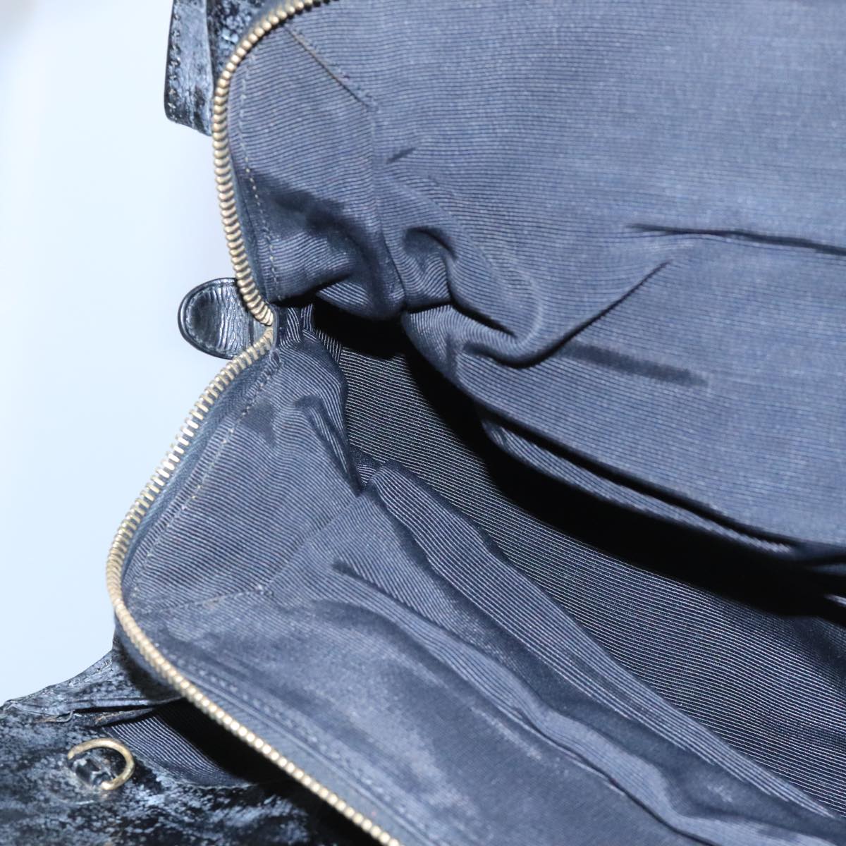 BALLY Hand Bag Patent leather Black Auth bs21553