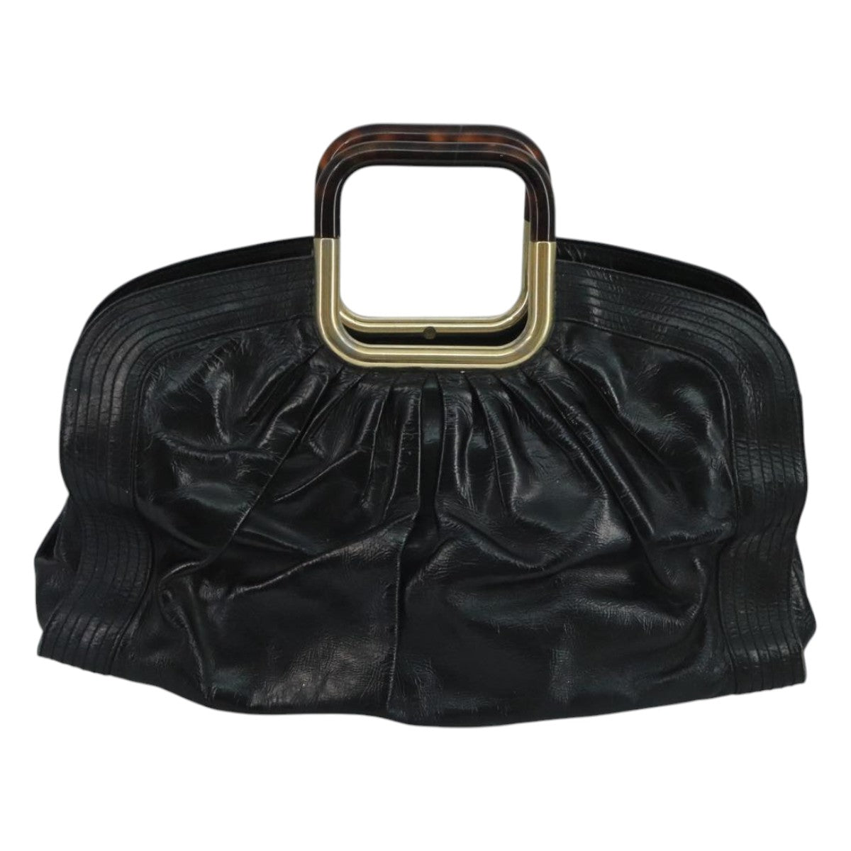 BALLY Hand Bag Patent leather Black Auth bs21553