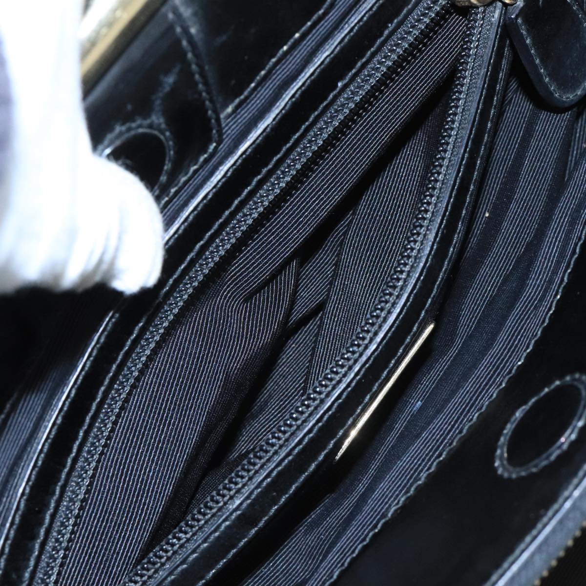 BALLY Hand Bag Patent leather Black Auth bs21553